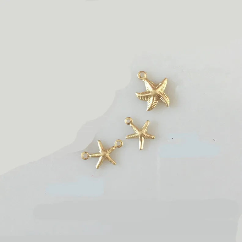 Premium Exquisite 14K Gold Filled Starfish Pendant Necklace Real 1/20 GF Accessory for Party Occasions
