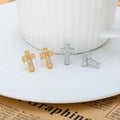 VIANRLA Stainless Steel Cross CZ Anti Tarnish  Earrings No Fading Prevent Oxidation Prevent Allergies Women Earring Jewelry