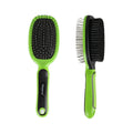 Dual-sided Pig Hair and Long Metal Pins Deshedding and Detangling Brush Removal Loose Hair Comb