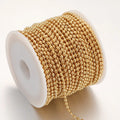 Classic Stainless Steel 18K PVD Gold Plated Bead Chain Handwork Ball Chain for DIY Jewelry Making