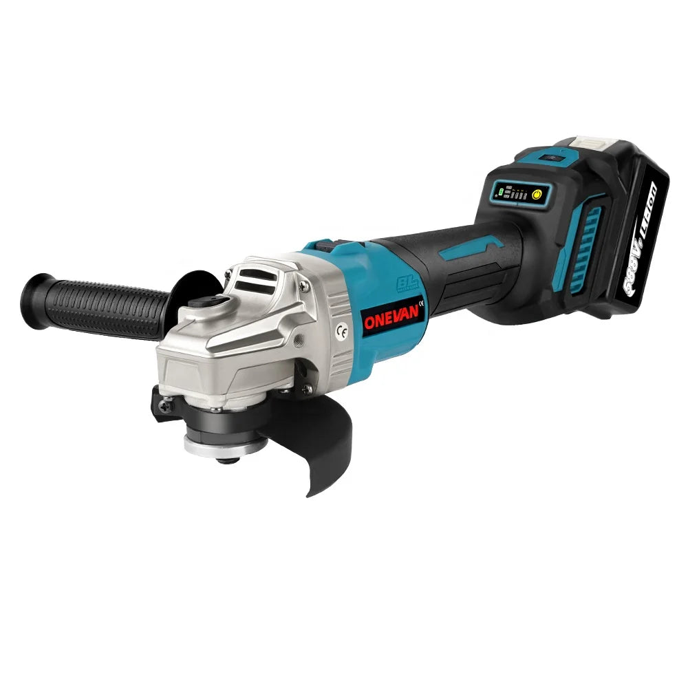 2000W Brushless Electric Angle Grinder 20000RPM 6 Gears Rechargeable Polishing Cutting Machine DIY 125mm for 18V Battery