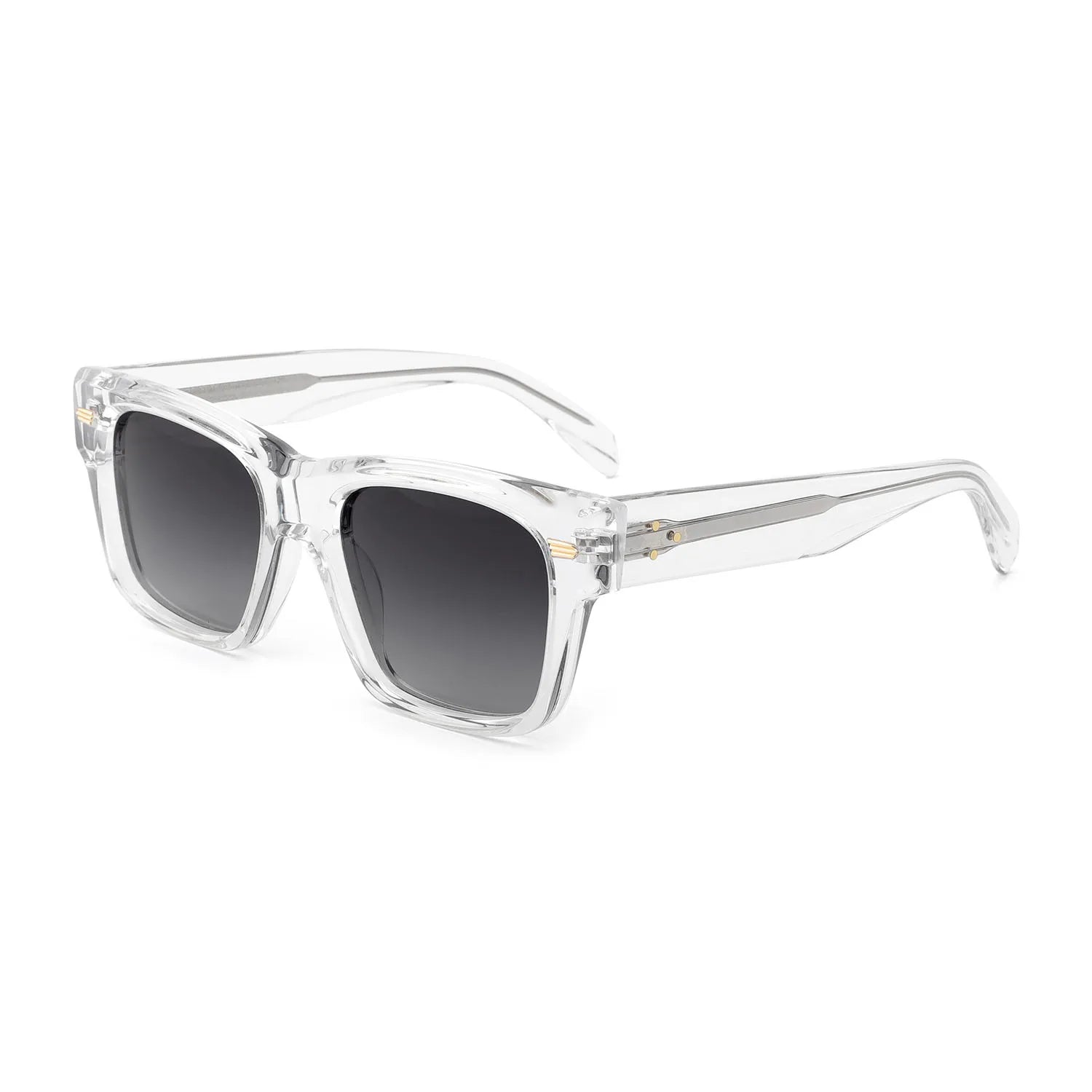 MB1490 Thick Clear Square Cellulose Acetate Sun Glasses Custom Private Label Unisex Polarized Sunglasses