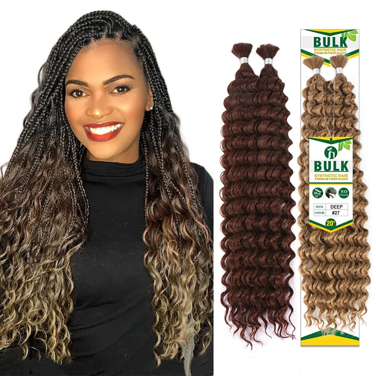 Julianna Pre-Stretched Deep Bulk Style Curl Synthetic Hair Extension Deep Bulk Perfect for Boho Locs