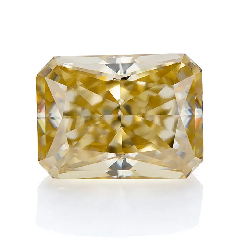 Holycome Champagne VVS1 Loose Moissanite Radiant Crushed Ice Cut Moissanite Loose Gemstone Natural Color GRA Moissanite