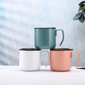 Ready to Ship Double Layer Food Grade Office Coffee Cup Stainless Steel Tumbler Mug With Lid and Handle