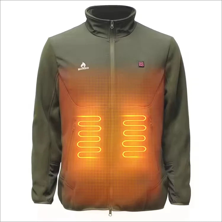 High Quality Men's Micro Fleece Bomber Body Warmer Jacket Varsity Coat Heating Pad Winter Heated Jacket