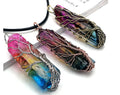 Natural Chakra Tree Life Crystal Point Pendant Handmade Wire Wrapped Tree  Life Healing Gemstone Point Jewelry