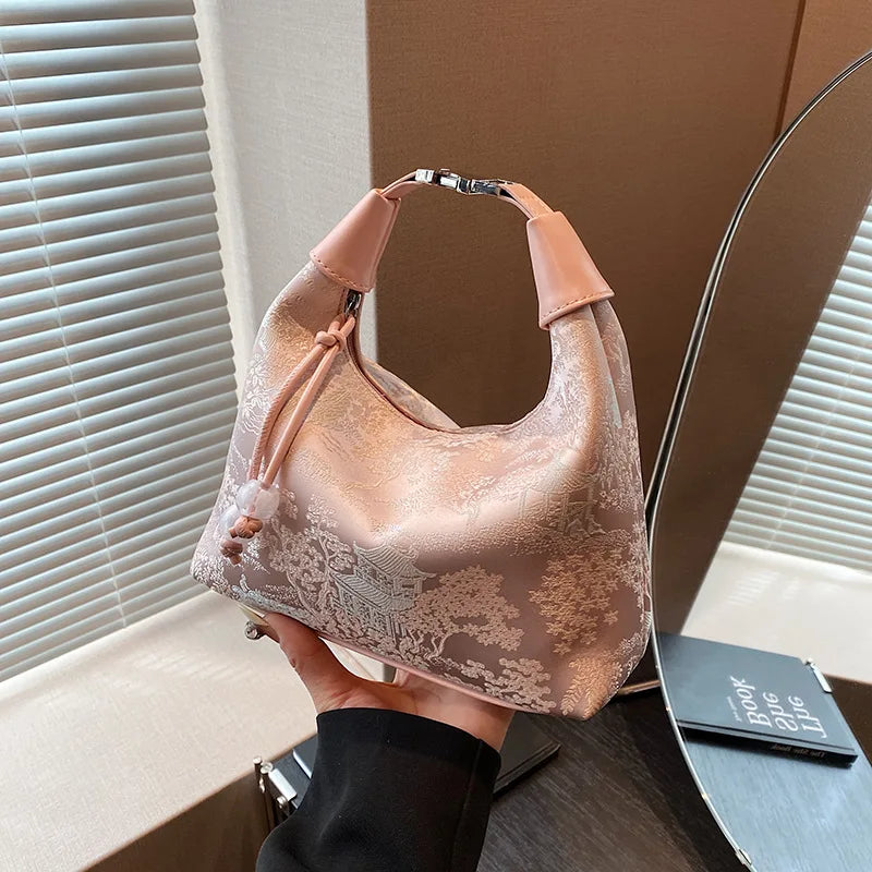2024 Summer Fashion Embroidery Pea Bag Niche High-end Sense Simple Crossbody Bag for Women