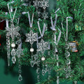 Christmas Tree Hanging Decorations Acrylic Snowflakes Icicle Drop Ornaments Xmas Winter Holiday Frozen Party Pendant Decor