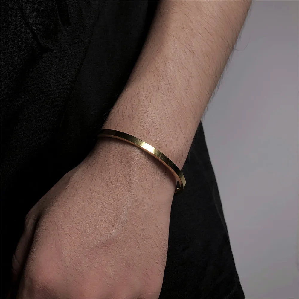 Fashion Custom Designer Jewelry Gold Bangles 18k Women Bangle Bracelet Couple Stainless Steel Bracelet