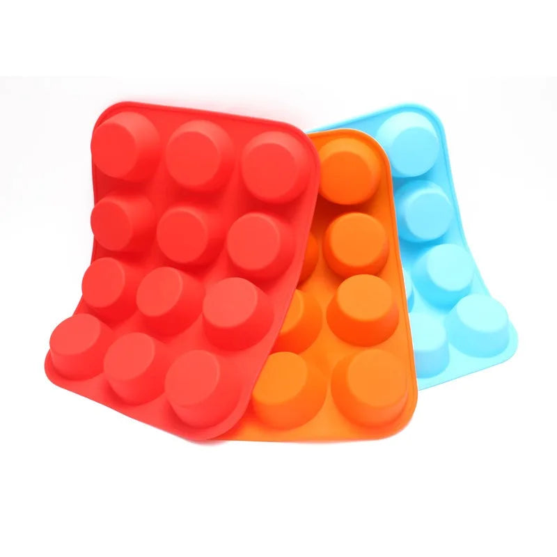 12 Cups Silicone Muffin Pan Silicone Cupcake Pan Silicone Molds Great for Making Muffin Cakes Bread Tart Baking Accessory