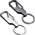 Men's Business Gift Scratch-Resistant Zinc Alloy Car Key Ring Cool Coil Buckle Key Ring with Ring Clip