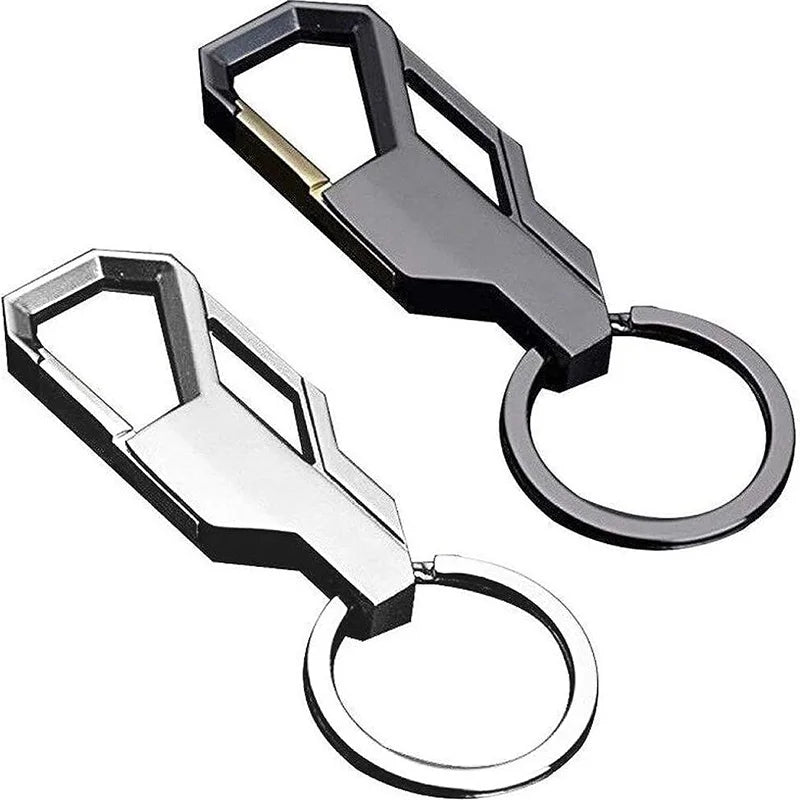 Men's Business Gift Scratch-Resistant Zinc Alloy Car Key Ring Cool Coil Buckle Key Ring with Ring Clip