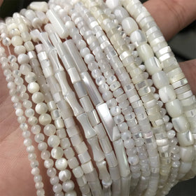 Wholesale 2-20mm Straight Hole Shell Pearls DIY Handmade Beaded Material Loose Beads Natural Pearl White Shell Beads