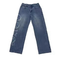 DENIMGUYS Customize Vintage Men's Laser Print Jeans  Trendy High Street Loose Fit Denim Pants for Men
