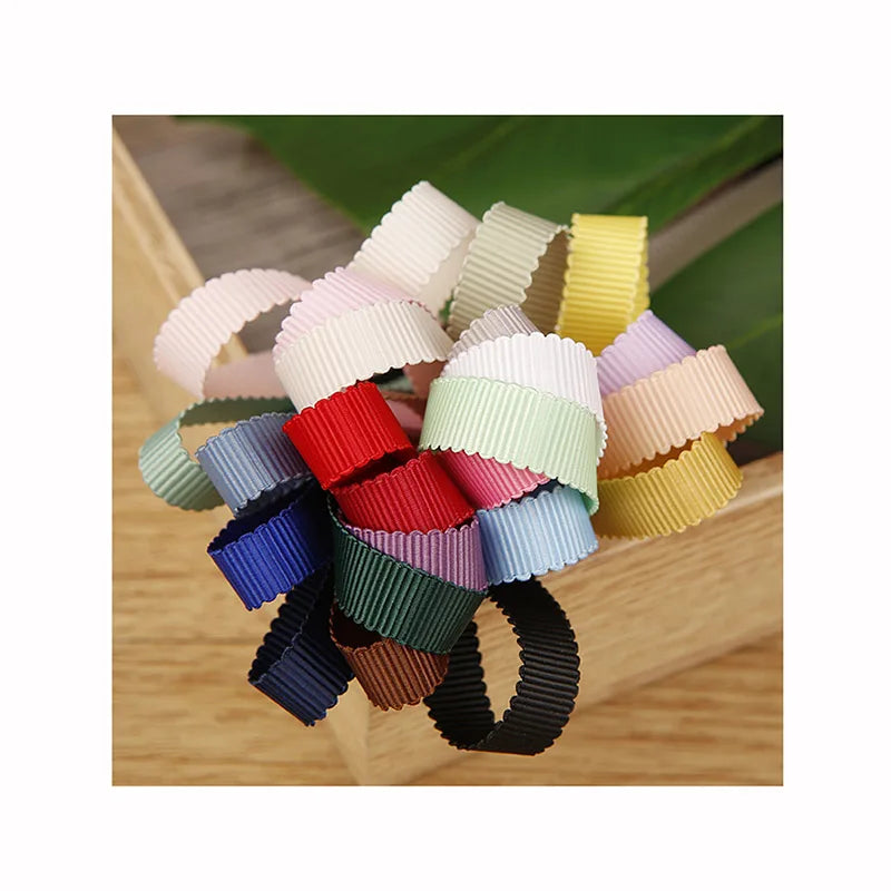 Solid Color Polyester Hat Strap Webbing DIY Handmade Hair Accessories Clothing Top Hat Gift Bouquet Packaging Ribbed Ribbons