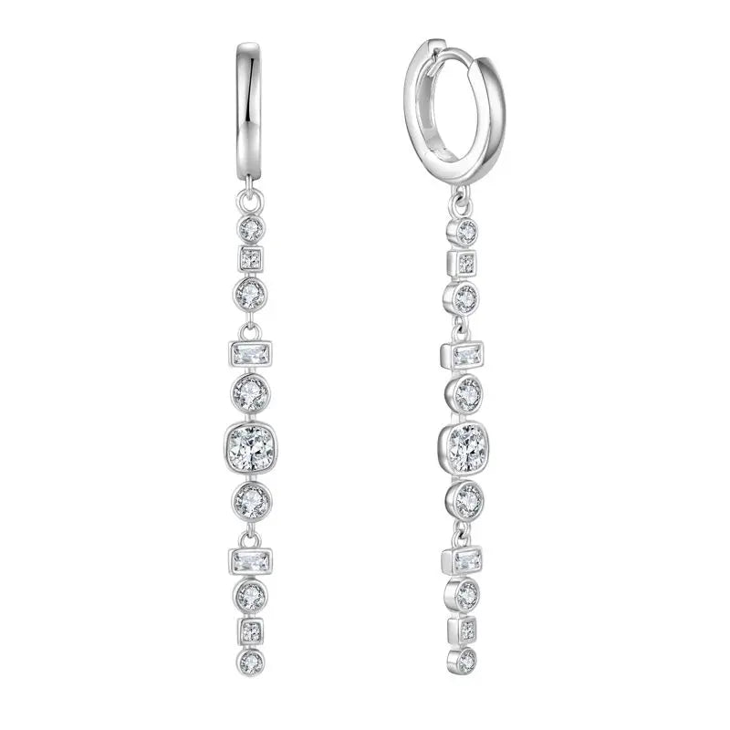 Sweet Elegant Woman Star Long Tassel Pendant Dangle Design 925 Sterling Silver Earrings Mother Day Gift