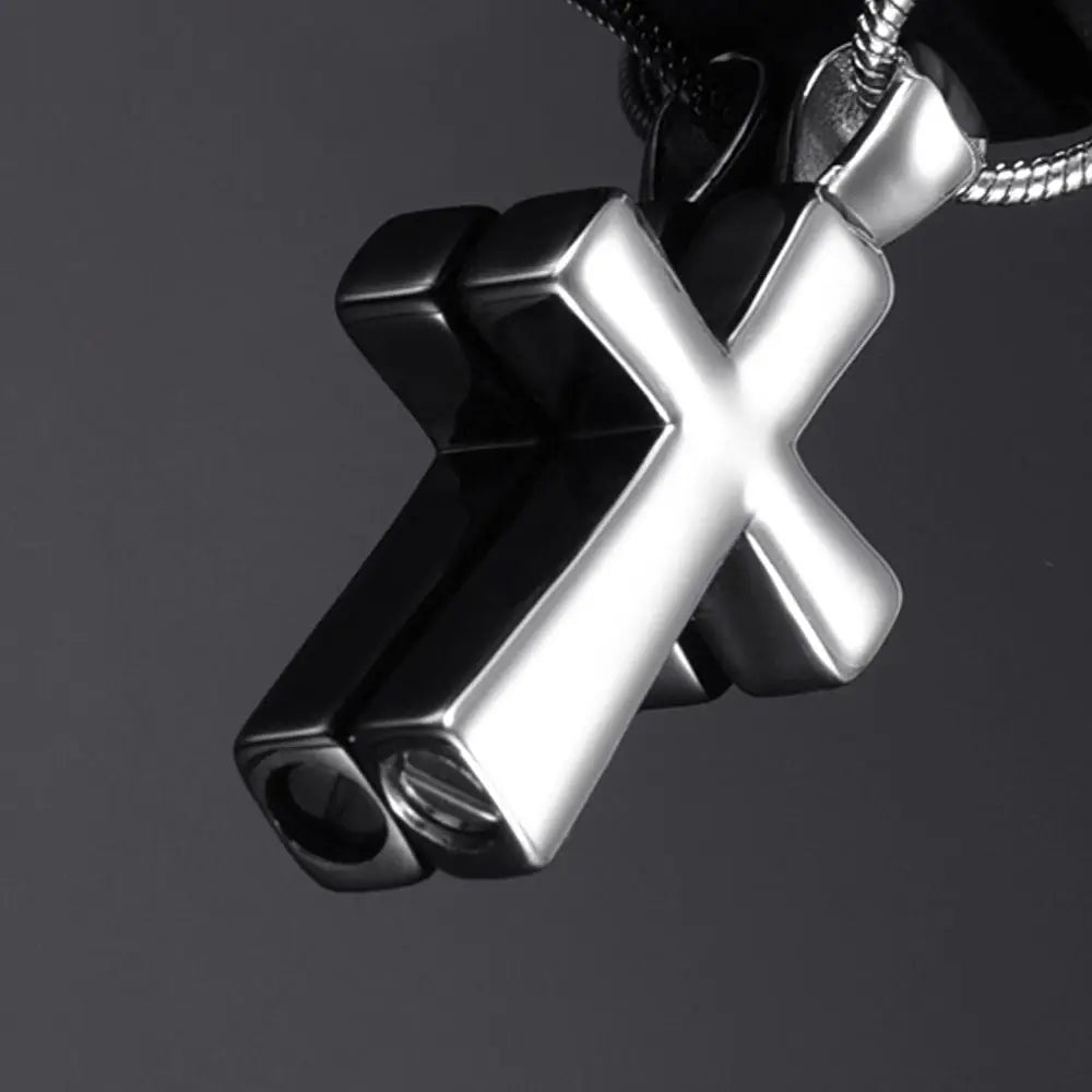 Cross Urn Pendant Hip Top Necklace Cremation Keepsake Stainless Steel Cross Ashes Holder Jewelry Memento Cross Ash Urn Cremation