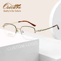 Green Spectacles Medicine Anteojos Occhiali Kateluo Lunett Eyewear Wear Diamond Oem Pure Titanium Eye Glasses Eyeglasses Frame