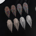 BOXUAN Women's Stunning Bling Chain Rhinestone Earrings Crystal Diamond Tassel Statement Fashion Chandelier Jewelry