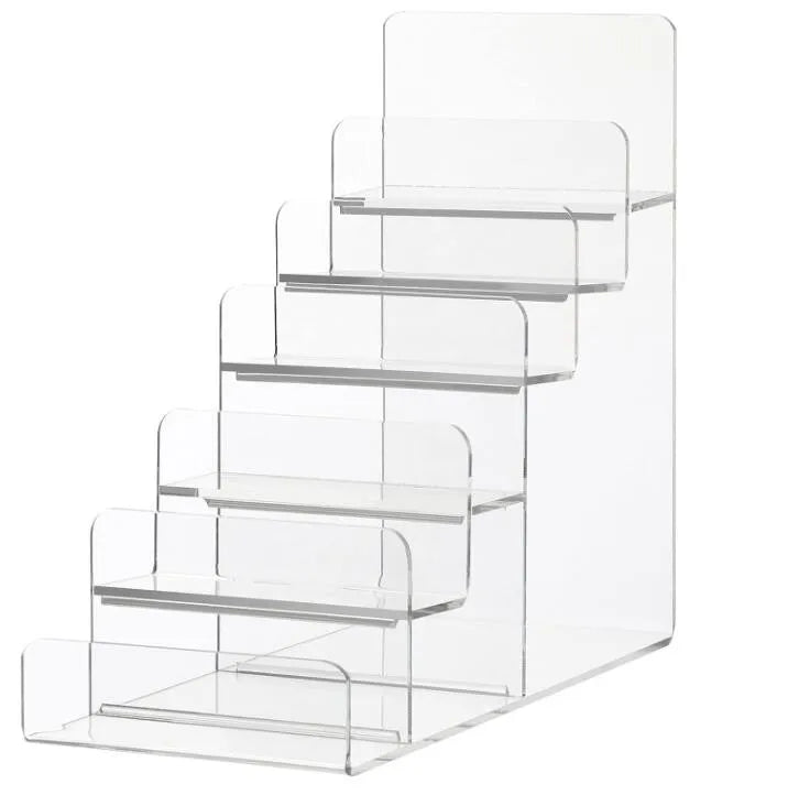 Factory Custom Clear Acrylic Cell Phone Display Stand Holder with up Stairs Design Customizable Thickness Logo & Shape