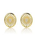Dubai Luxury Golden CZ Zircon Piercing Jewelry Fashionable Geometric Shape 18K Gold Plated Stud Earrings for Wedding Party Gift