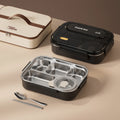 Portable Food Storage Container Large Capacity 5 Compartments 304 Stainless Steel Lunch Box With Insulated Bag and Soup Bowl