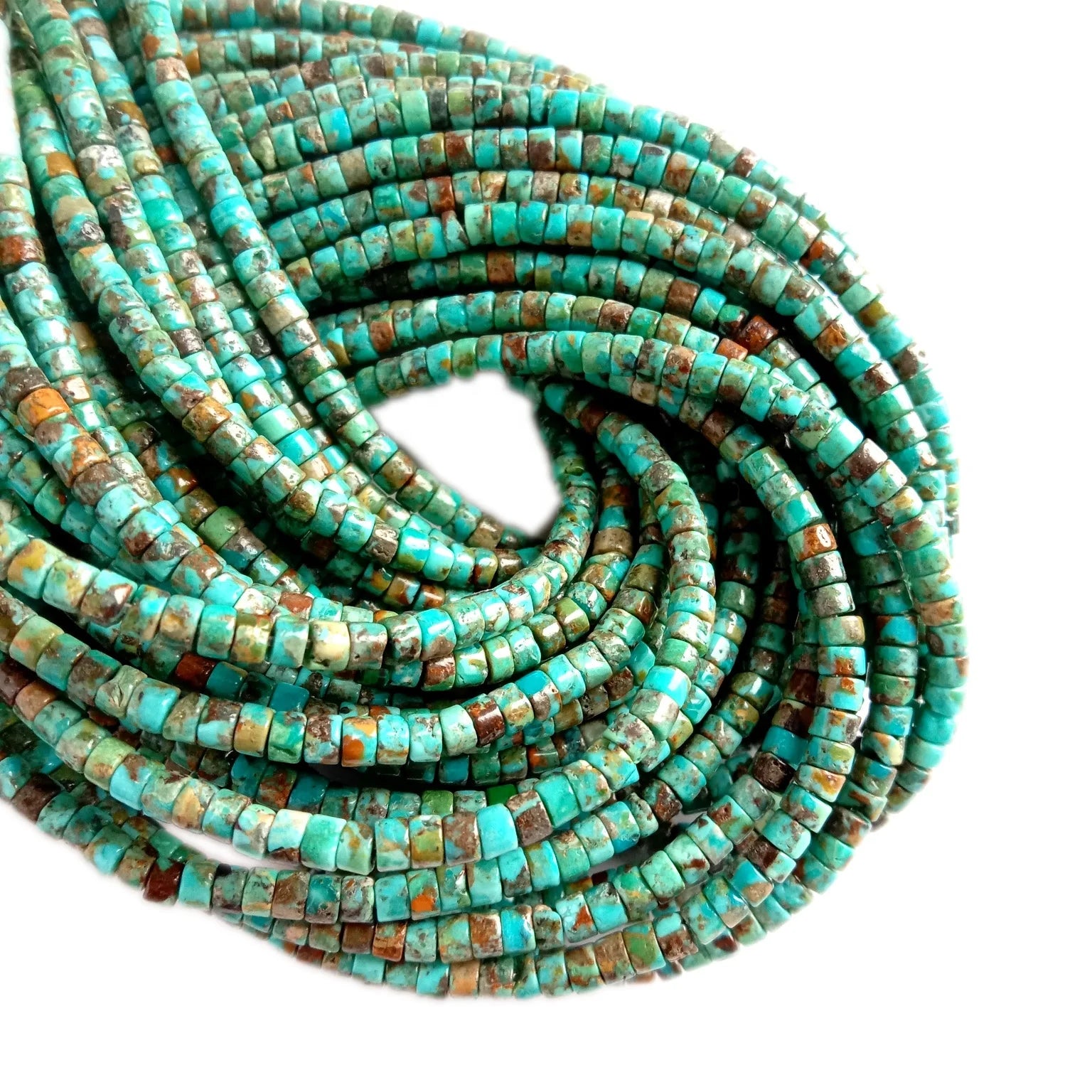 Genuine Turquoise Beads Natural Gemstone Beads Rondelle Wheel Beads Turquoise Stone 3mm
