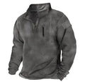 Manufacturer New Design Men Zipper  Sweatshirt Solid Color Tactical  Plain Pullover Sweatshirts