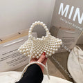 Luxury Vintage Style Ladies Handbag Pearl Beaded Shoulder Bag Fashionable Party Clutch for Weddings Women's Messenger Bag