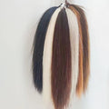 Jet Black 95cm 510g Cloth Loop Top Horse Tail Extensions With Natural Tapered Bottom False Horse Tail