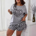 Leopard Printed Nightie for Fat Woman Women Big Size Sleepwear Casual Pajamas