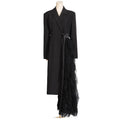 Autumn 2025 Women's Elegant Small Suit Single Button Closure Long Sleeve Jacket Featuring High Sense Mesh Stitching Design Solid