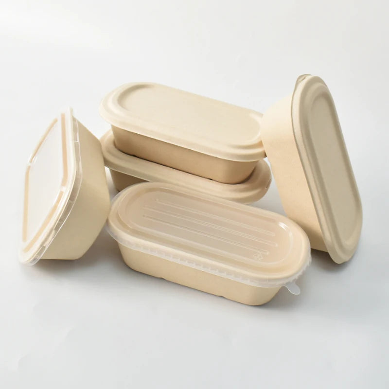 Free Sample Luxury Food Container Biodegradable Bagasse Pulp Waterproof & Oil Proof Takeout Bento Lunch Box