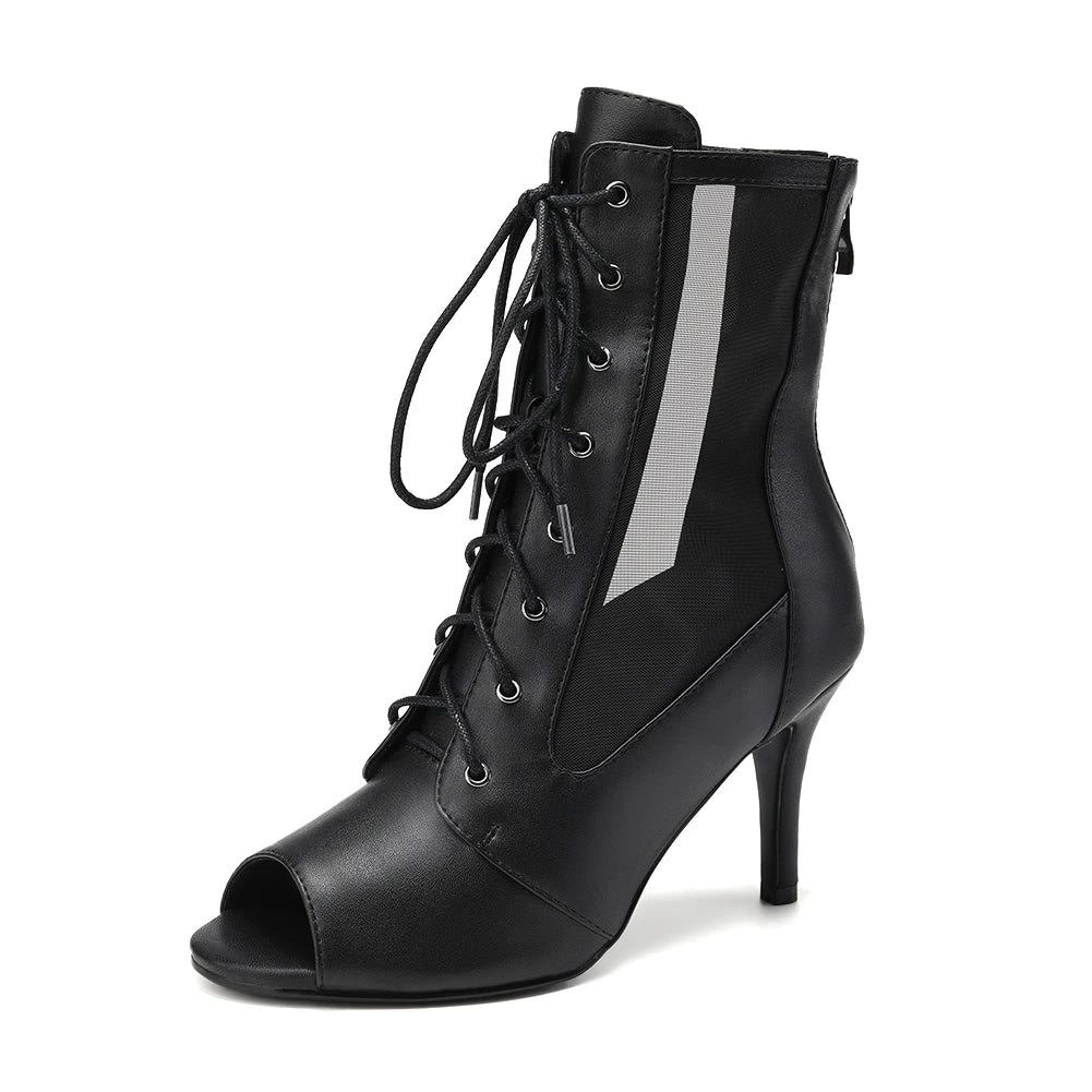 The Latest Fashion Beautiful 5136women's High Heel PU+network  Latin Dance Hall High Above the Ankle