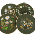 Easyhandmade Customized Designs Flower Cross Stitch Hoops Pre-printed Pattern 100% Cotton Shape Theads Tools Set Embroidery