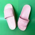 Factory Custom logo PVC Pink Slippers New Color Pattern Printed Flip-flops Business Hotel Indoor Use Bath Sandals Beach Slides