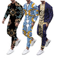 2026 Spring Autumn Sports Suit Long-sleeved T-shirt Trousers Fashionable Knitted 3D Printing Casual Trendy Men Sets Two Piece