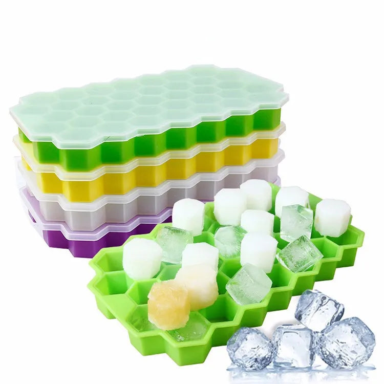Food Grade Silicone Ice Cube Molds with Sealing Lid