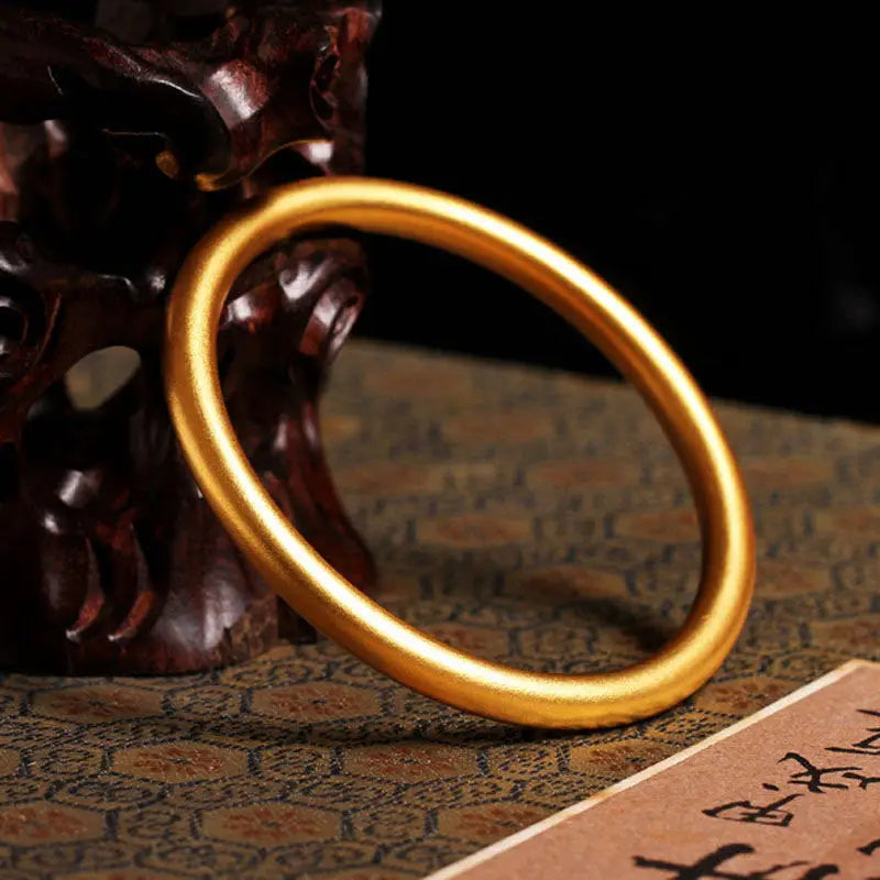 Retro Simple Fashion Women Bangle  Blank Plain 18K Gold Plated Bangles Jewelry