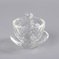 New Arrival Polished Crystal Glass Nail Application Cup Dappen Dishes with Cover Small Bowl for Weddings