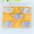 New Arrival Natural Crystal Carvings Key Chains Hand Carved Crystal Crafts Blue Flash Moonstone Lotus for Home Decoration