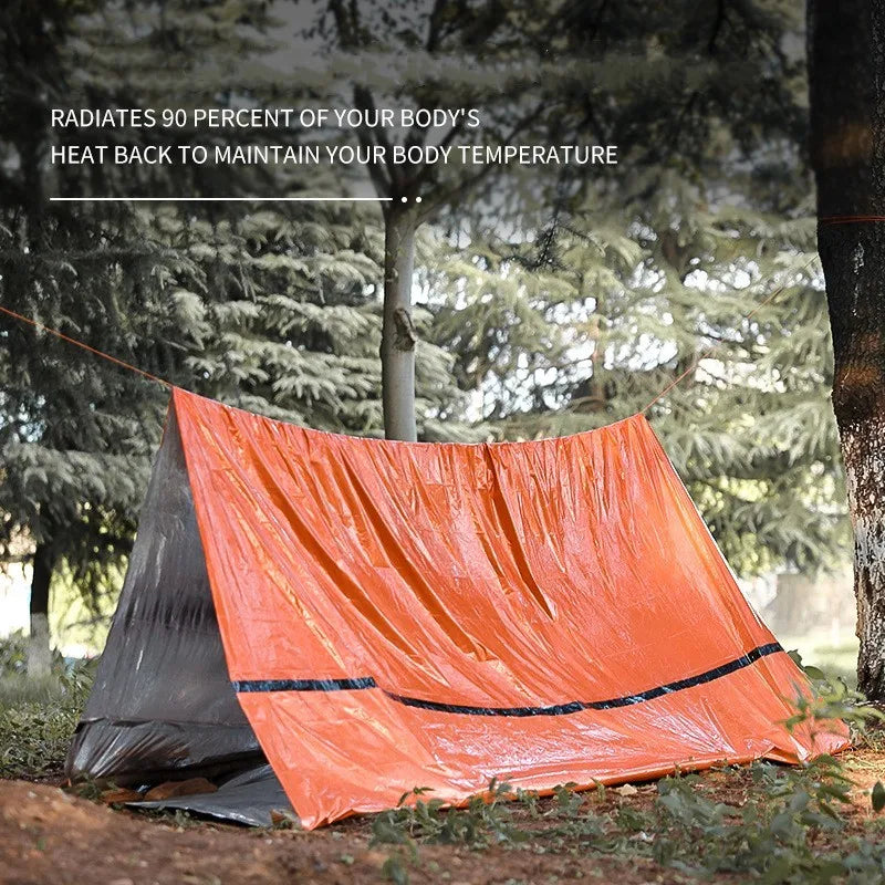 Firstime Thermal Bivvy Tent Mylar Emergency Survival Lightweight Compact Shelter PE Foil Automatic Waterproof Two-Door