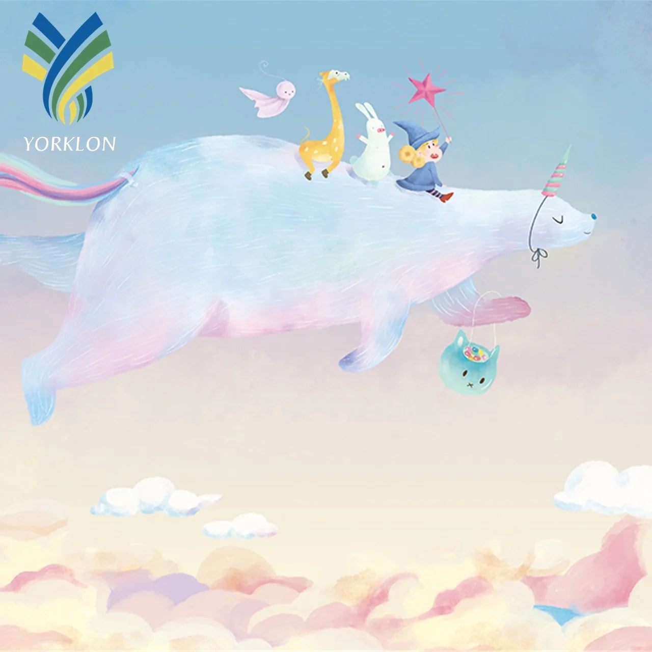 YKMK 0024 Modern Kids Cartoon 3D Wallpaper Waterproof Home Decoration Anti-Static and Moisture-Proof Children Mural