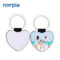 Popular Sublimation Blank Double Sided Printing PU Heart Leather Keychain