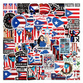 50Pcs Independence Day Decorative PVC Waterproof Stickers for Luggage Laptop Guitar Skateboard-Cartoon Pattern Custom Sizes