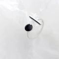 S925 Sterling Silver Smart Ring Female Fashion Black Agate Gemstone Ring Simple Adjustable Couples Rings for Women Girls