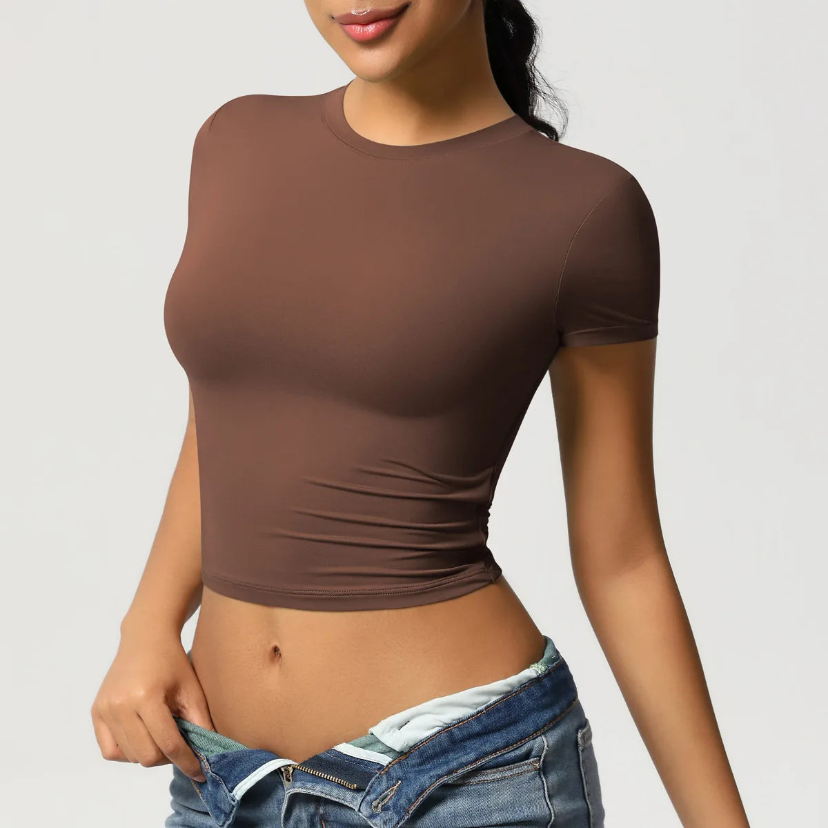 Wholesale Sportswear New Casual Versatile Tight-Fitting Quick-Drying Fitness Tops Short Sleeves Custom Yoga Top