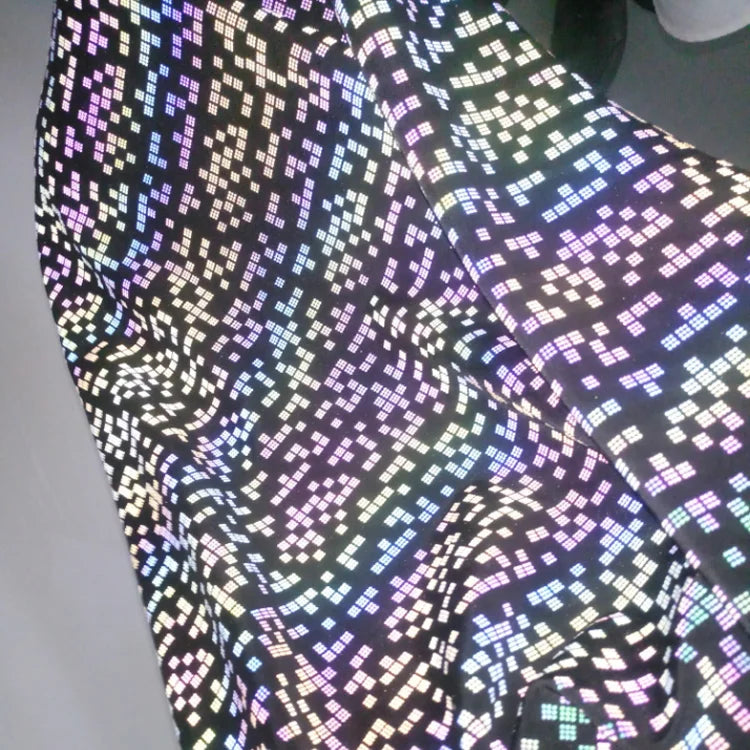 Wholesale Hi Vis High Light Reflective Microfiber Polyester Spandex Knit Fabric for Yoga Fitness Sport Leggings Leotard Garment