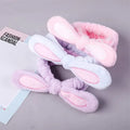 Women Bunny Ears Headband Fashionable Face Washing Hair Band Cute Hairband Fluffy Elastic Makeup Rabbit Headbands